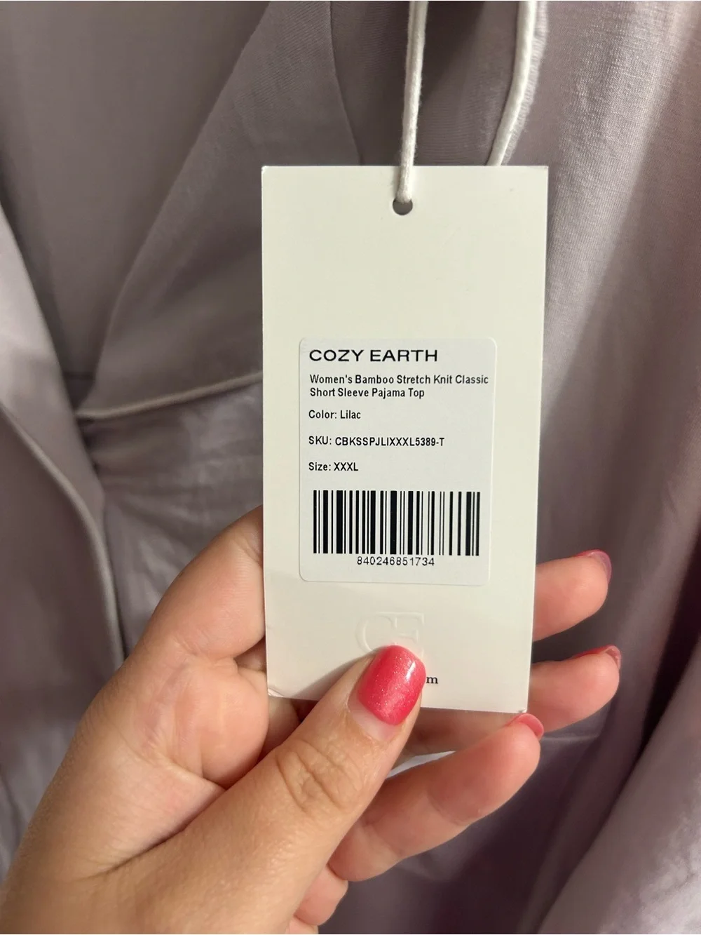 Cozy Earth Women's Short Sleeve Pajama Set in Lilac